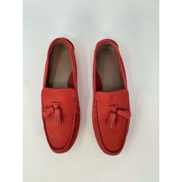 Cole Haan Mens Loafer Red Leather Driver Slip On Tasseled Penny Driving US 7 B - Picture 5 of 10